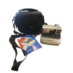 Polaroid One 600 Instant Film Camera Silver With Camera Bag